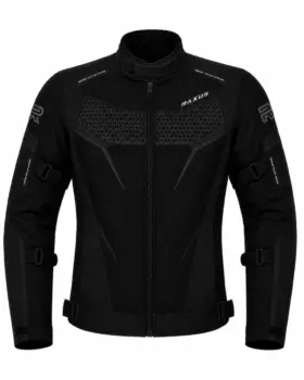 Raxus Apex Motorcycle Jacket Black Front View