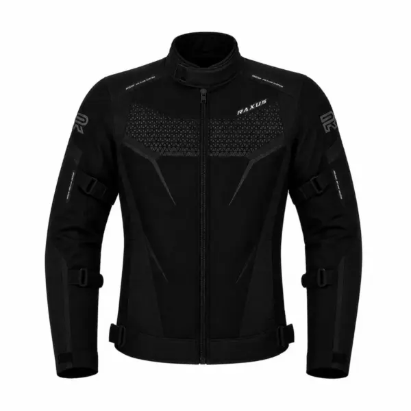 Raxus Apex Motorcycle Jacket Black Front View