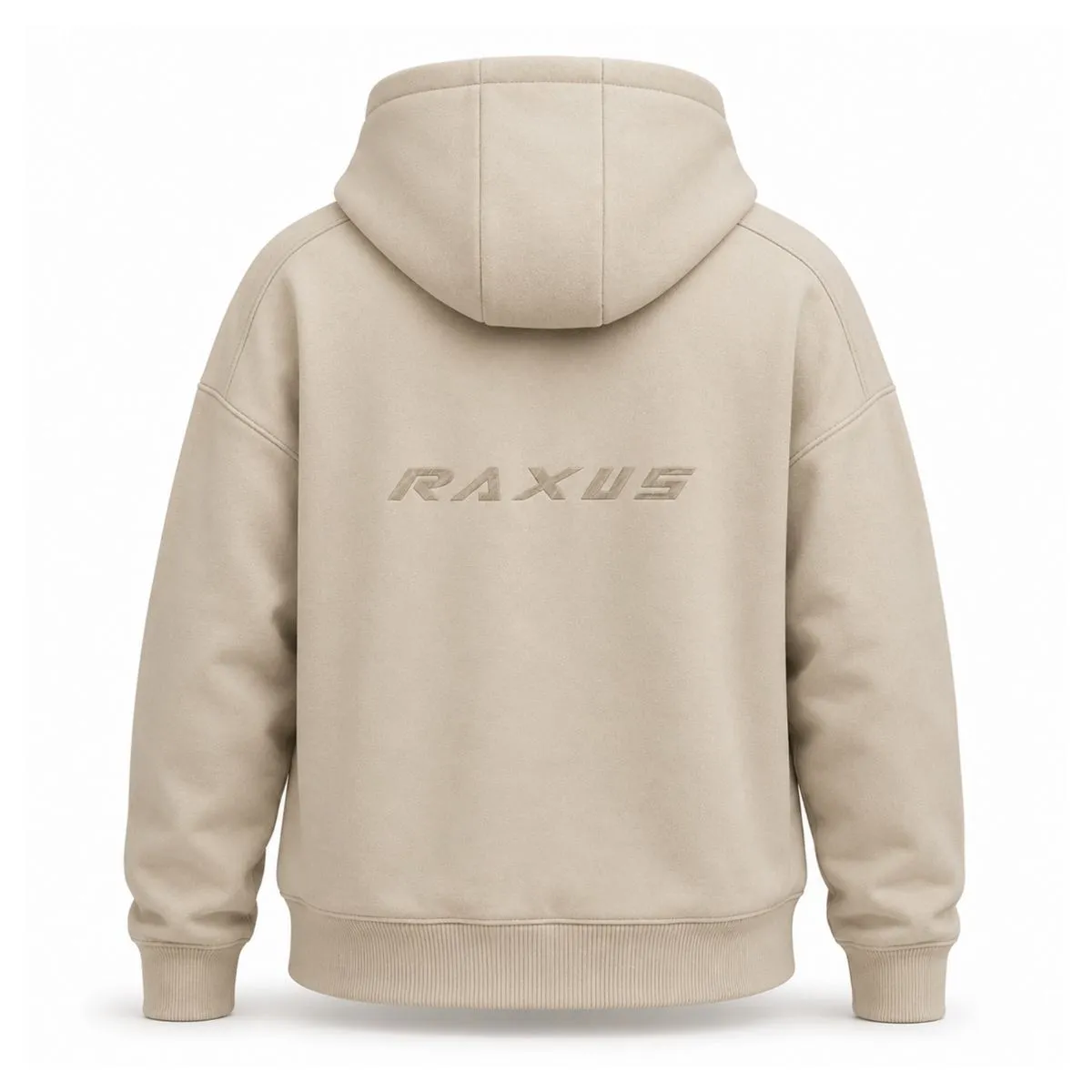 Raxus F-1 Motorcycle Hoodie Beige Rear View
