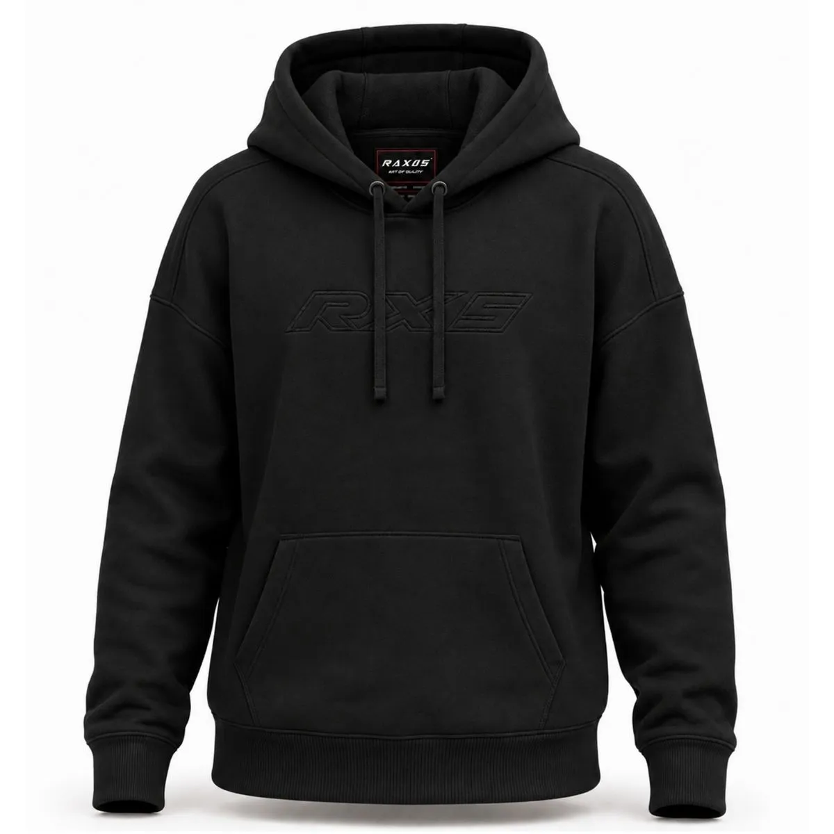 Raxus F-1 Motorcycle Hoodie Black Front View