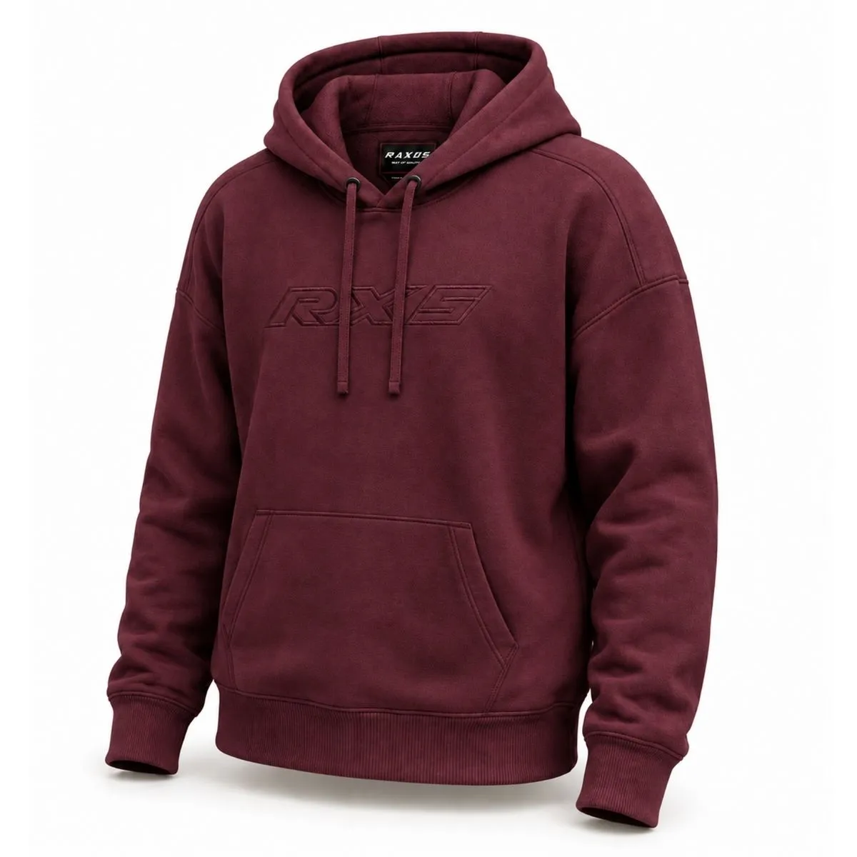 Raxus F-1 Motorcycle Hoodie Maroon Side View