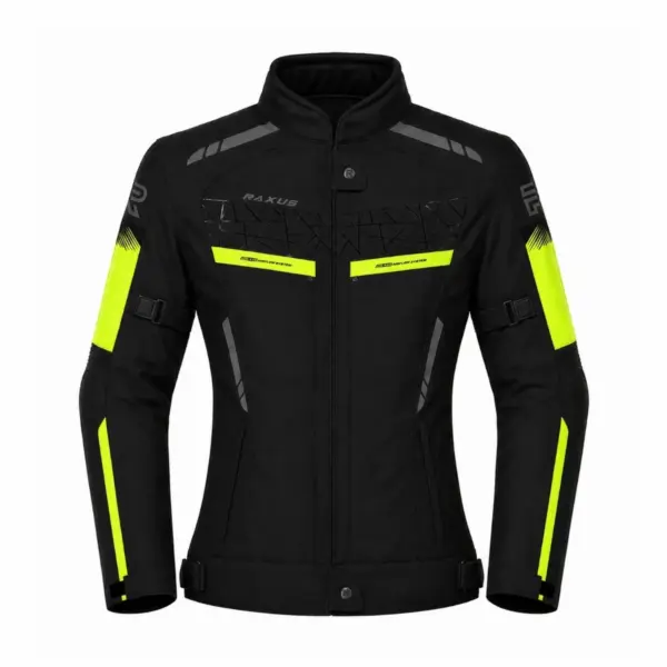 Raxus LS-1 Women's Motorcycle Jacket Floro Yellow front view