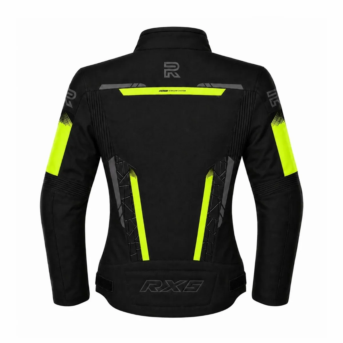 Raxus LS-1 Women's Motorcycle Jacket Floro Yellow rear view