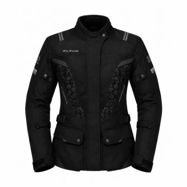 Raxus Luna Women's Motorcycle Jacket Black front view