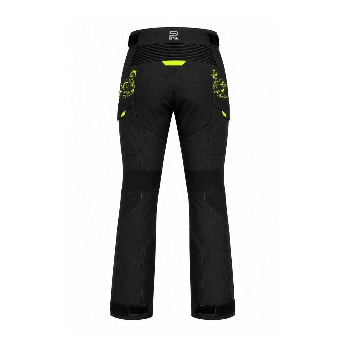 Raxus Luna Women's Motorcycle Pants Floro Yellow rear view