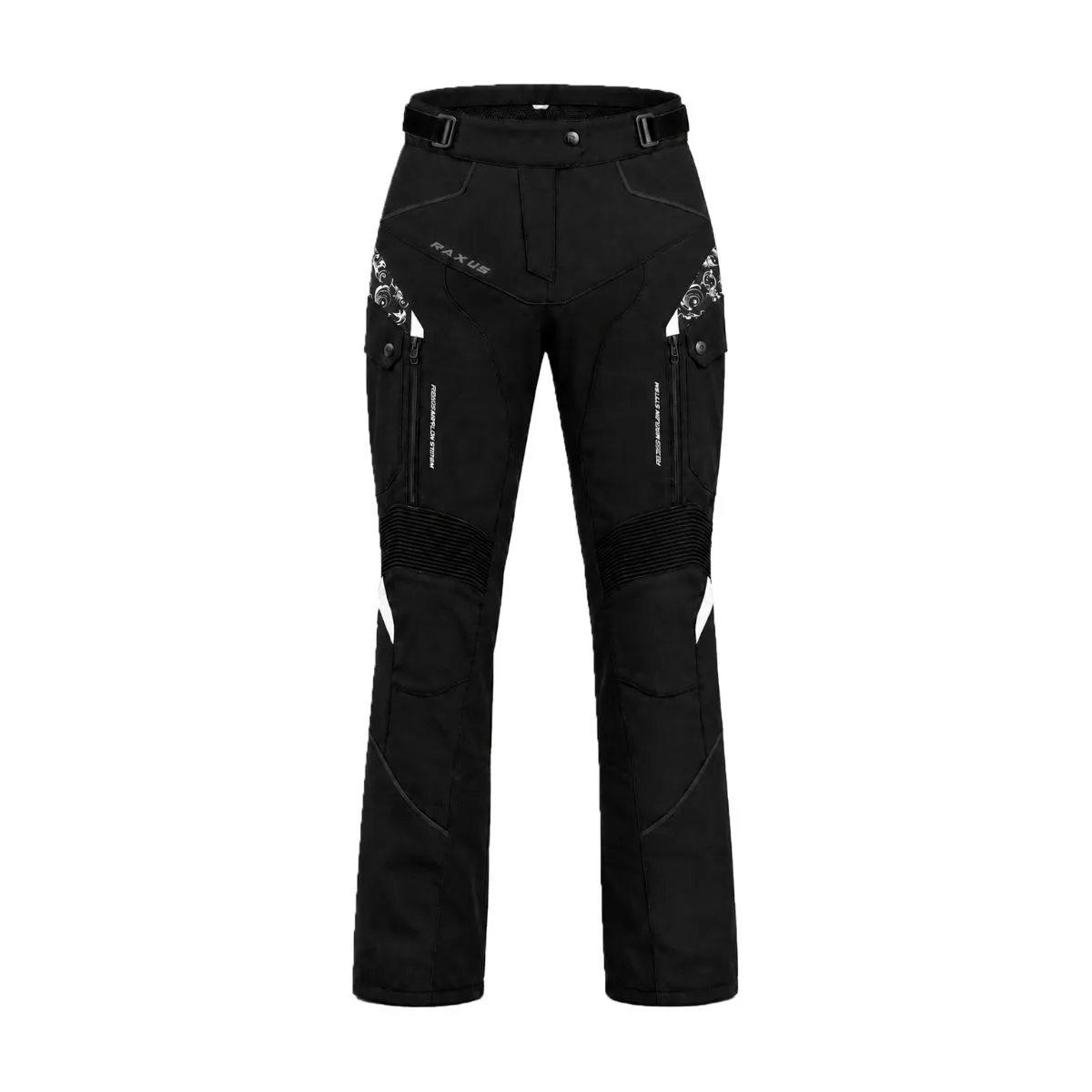 Raxus Luna Women's Motorcycle Pants White front view