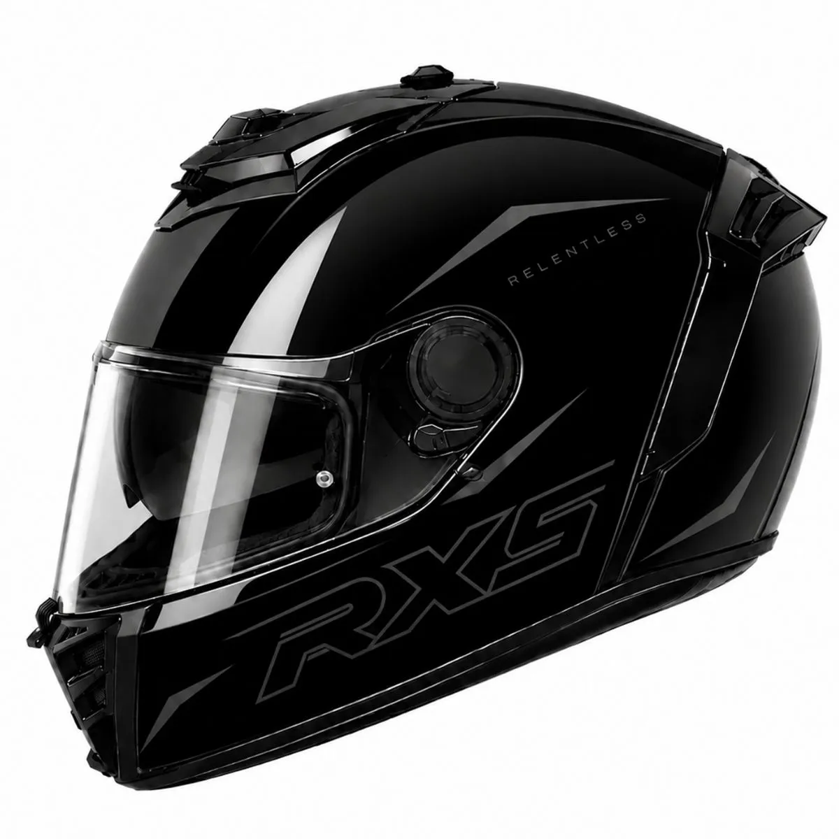 Raxus RXS Full Face Helmet Black Side View