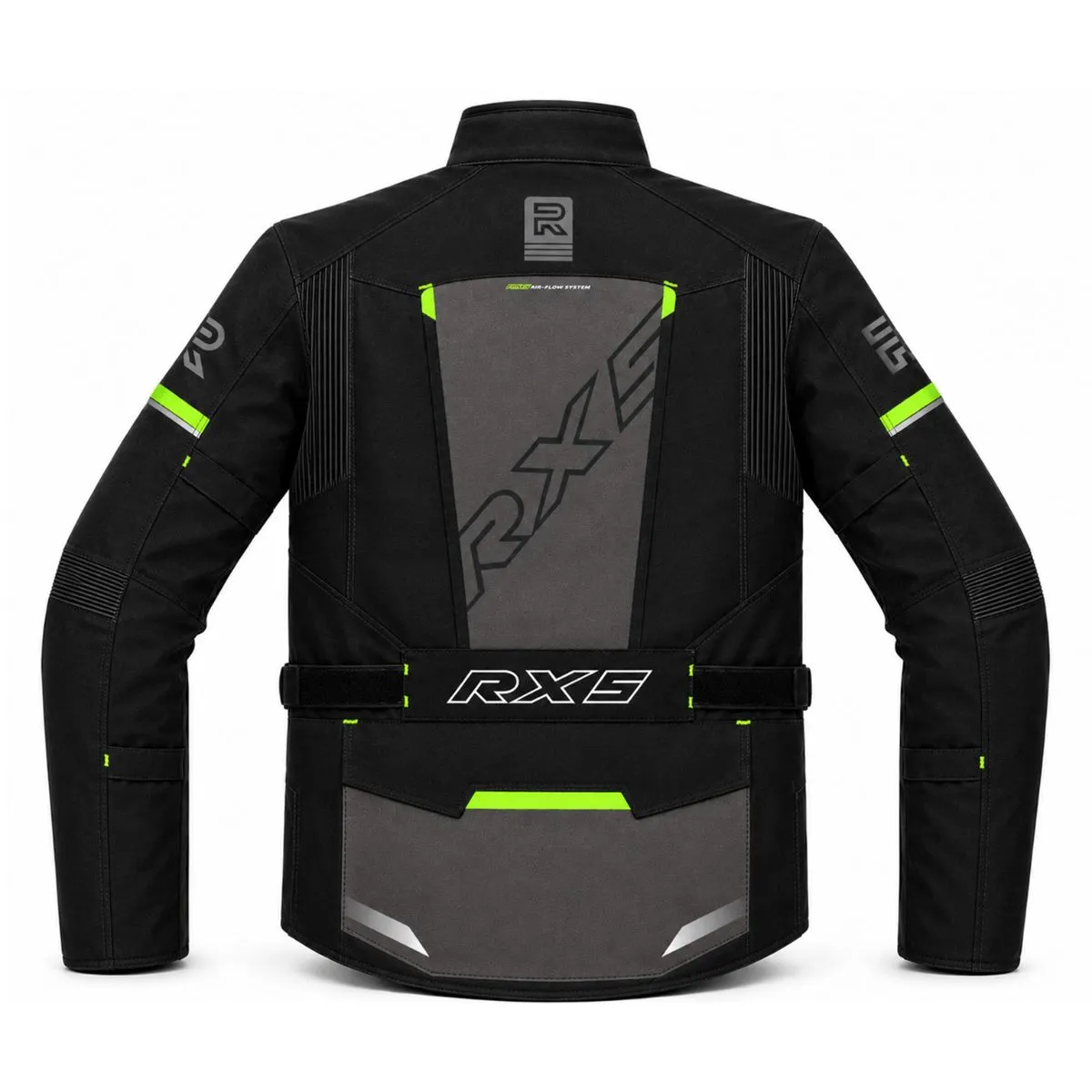 Raxus Sonic Motorcycle Jacket Black Floro Rear View