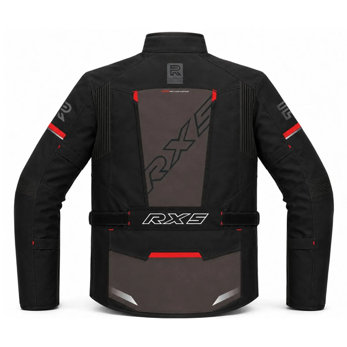 Raxus Sonic Motorcycle Jacket Black Red Rear View