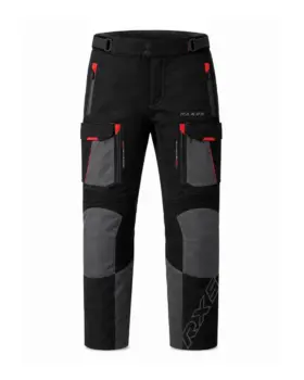 Raxus Sonic Motorcycle Pants Black Red front view
