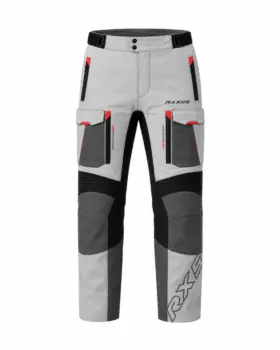 Raxus Sonic Motorcycle Pants Grey Red Front View
