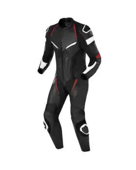 Raxmoto Custom One Piece Leather Racing Suit – Black Red White | CE Certified | Made to Order